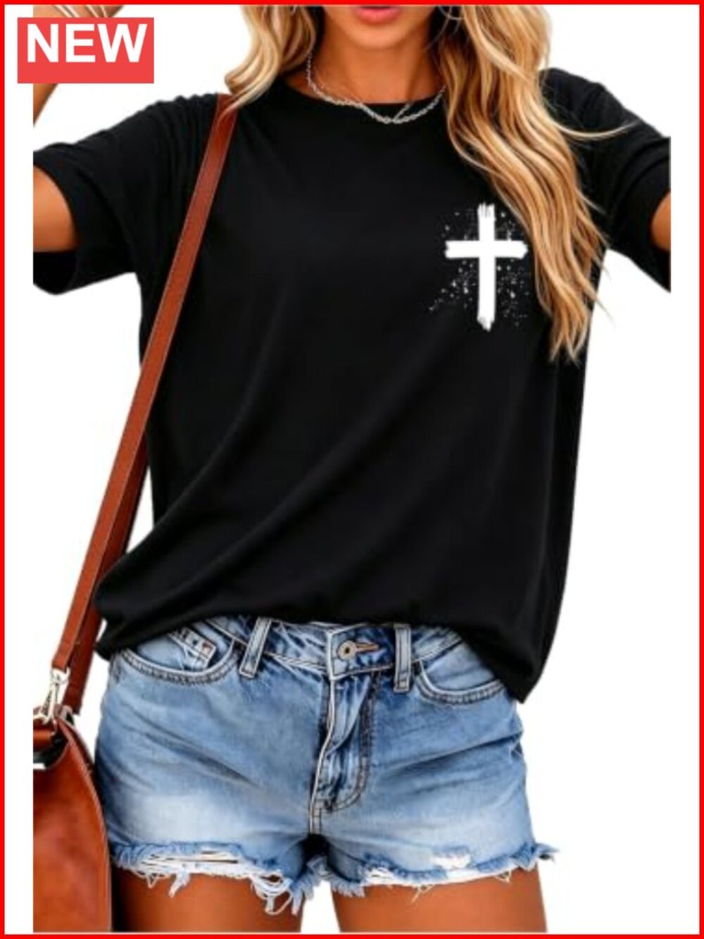 Christian Faith Shirt Women Cross Graphic T-Shirt Crew Neck Short Sleeve